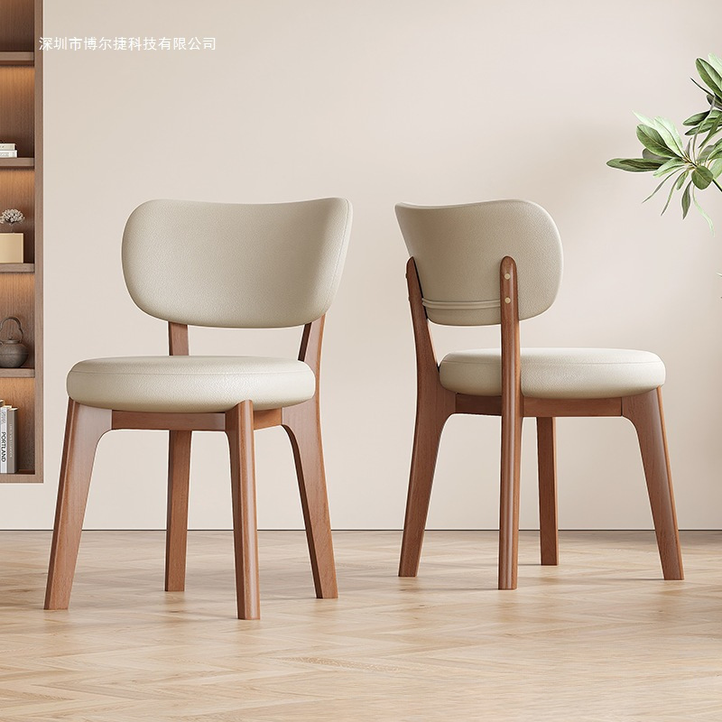 实木餐椅简约椅现代软包椅吃饭凳子时尚商用洽谈椅轻奢软靠背餐椅
