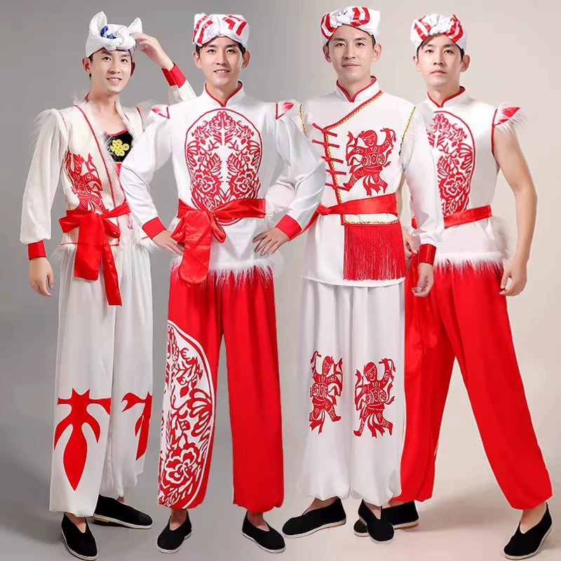 Northern Shaanxi national style traditional Ansai waist drum service yangko team service drum performance service service adult collective national dance service