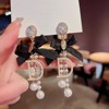 Long silver needle, advanced earrings from pearl with tassels, crystal earings, silver 925 sample, french style, city style, high-quality style, internet celebrity
