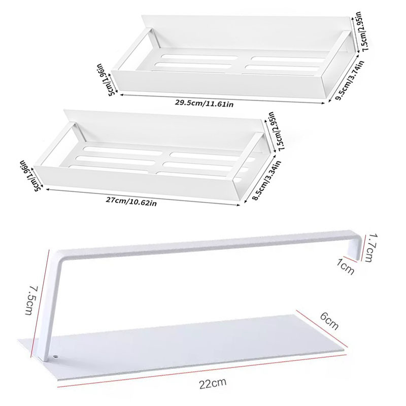흰색 3종 세트 [박스형 + 플라스틱 후크 4개]