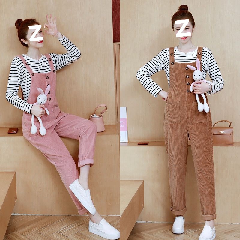 Maternity Wear Spring Suit Loose Fashionable Overalls 2025 New Maternity Pants Spring and Autum Pants Two-Piece Set