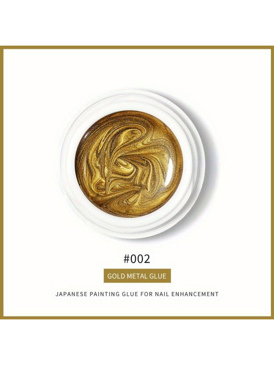 Arte de uñas de alta densidad dibujo línea pegamento gancho borde pintura flor pintado platino pegamento espejo metal oro plata Negro Blanco Flash