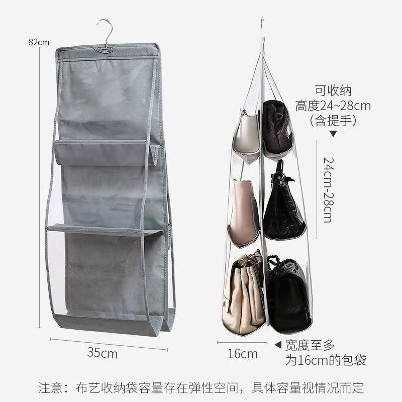 バッグ収納アーティファクト、寝室のワードローブ、バッグ収納吊り下げバッグの層状配置、寮のドアの後ろの防塵バッグラック収納|undefined