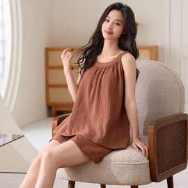 2026夏季新款云朵棉公主风圆领套头短袖睡衣裙女家居服