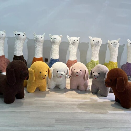 Wang Cai Small Puppy Creative Cute Children Animal Bench Home Living Room Animal Chair Seat Bench Shoe Bench