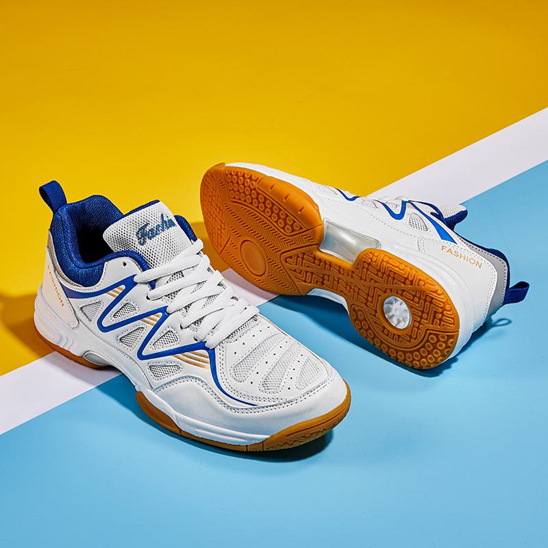 Nuevos zapatos de bádminton transfronterizos para hombres y mujeres respirables antideslizantes zapatos de tenis de mesa zapatos de entrenamiento de competencia zapatos de tenis al por mayor