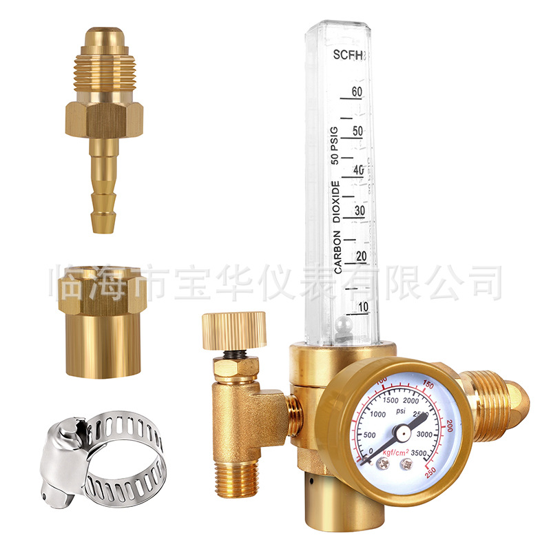 跨境亚马逊出口外贸氩气191省气氩弧焊节能全铜减压阀（单管链接