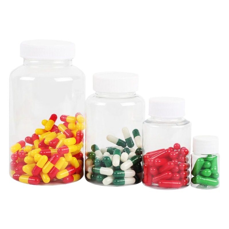 15 30 50 100 250 ml 500g sub-botella de plástico transparente de Boca Grande botella sellada para mascotas