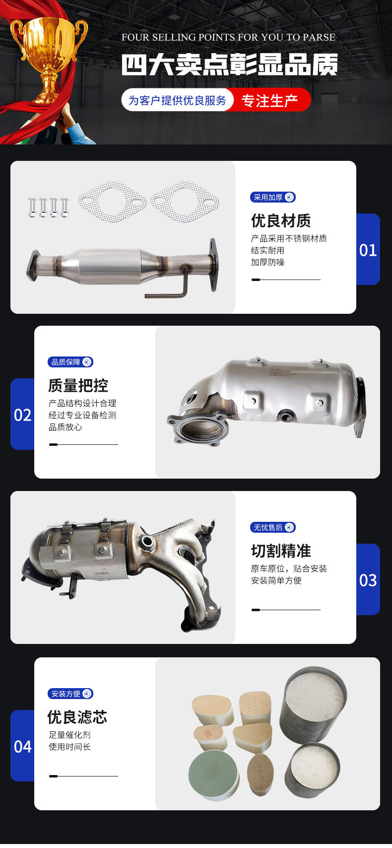 Suitable for Buick Excelle 1.61.8, Chevrolet Cruze 1.4, New Sail 1.2, Jingcheng Three-Way Catalytic Converter