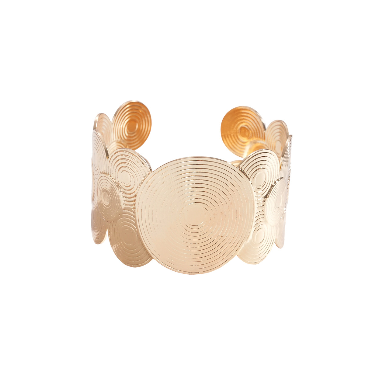 Europa y los Estados Unidos flores transfronterizas redondas estriado pulsera de moda simple pulsera de viento de alto nivel nicho joyas de diseño