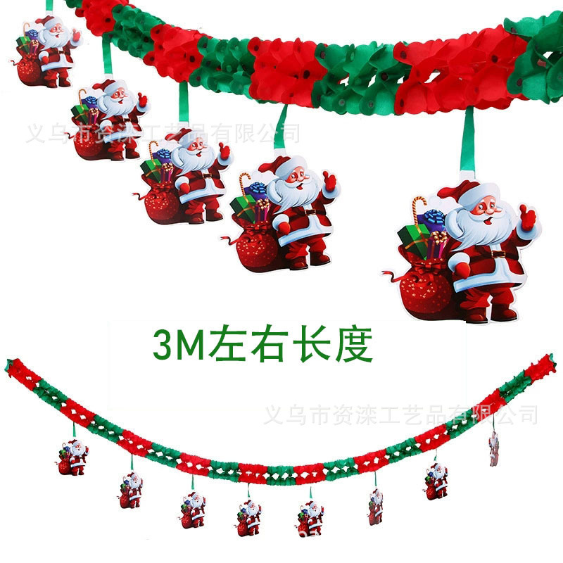 クリスマスの老人の紙の花の装飾品のシーンの配置用品の紙の旗のクリスマスツリーの旗の紙は旗を掛けます|undefined