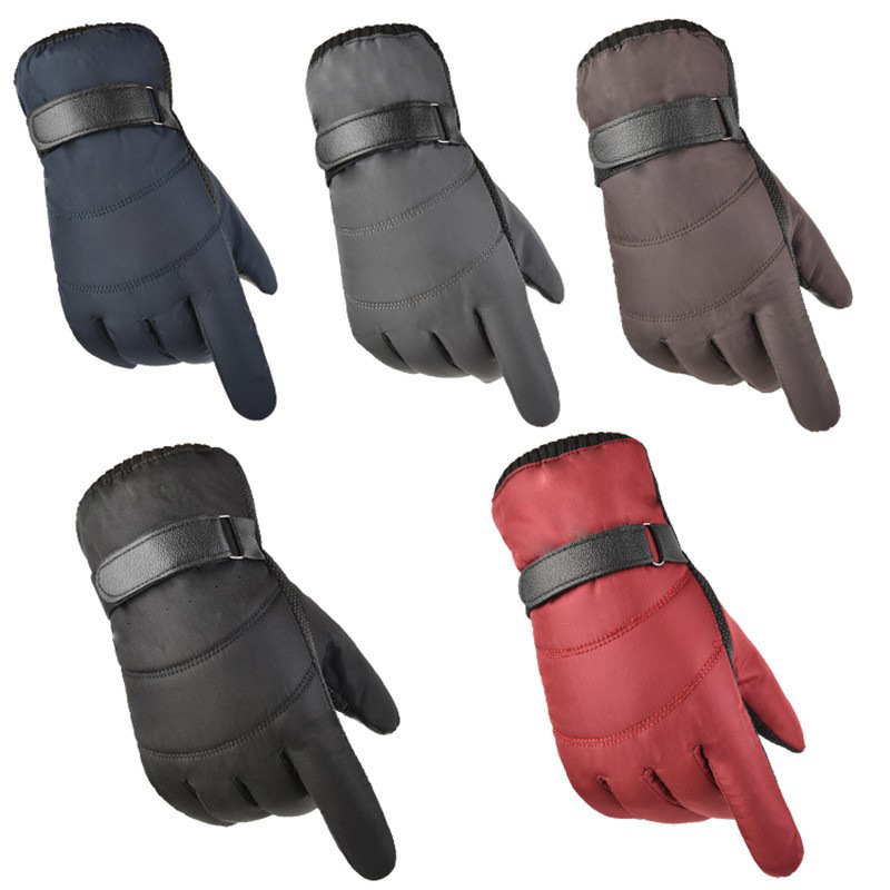 Abajo guantes de algodón para hombres y mujeres invierno cálido motocicleta impermeable a prueba de frío forrado de lana engrosada guantes de esquí al aire libre