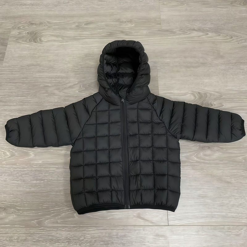 Nuevo abrigo con capuchón corto de color sólido cuadrado ropa de algodón infantil ropa de algodón de invierno chaqueta de algodón de bebé para hombres y mujeres