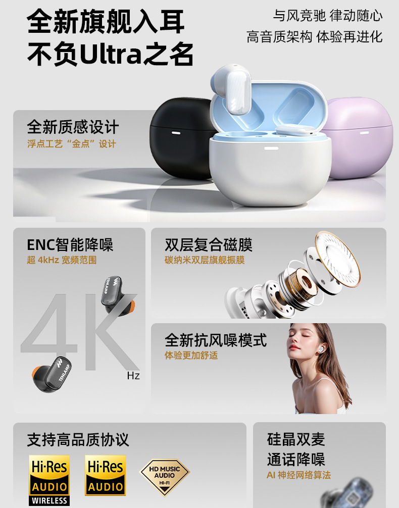 跨境新款NE16私模TWS无线蓝牙耳机短柄半入耳式降噪音乐游戏耳机