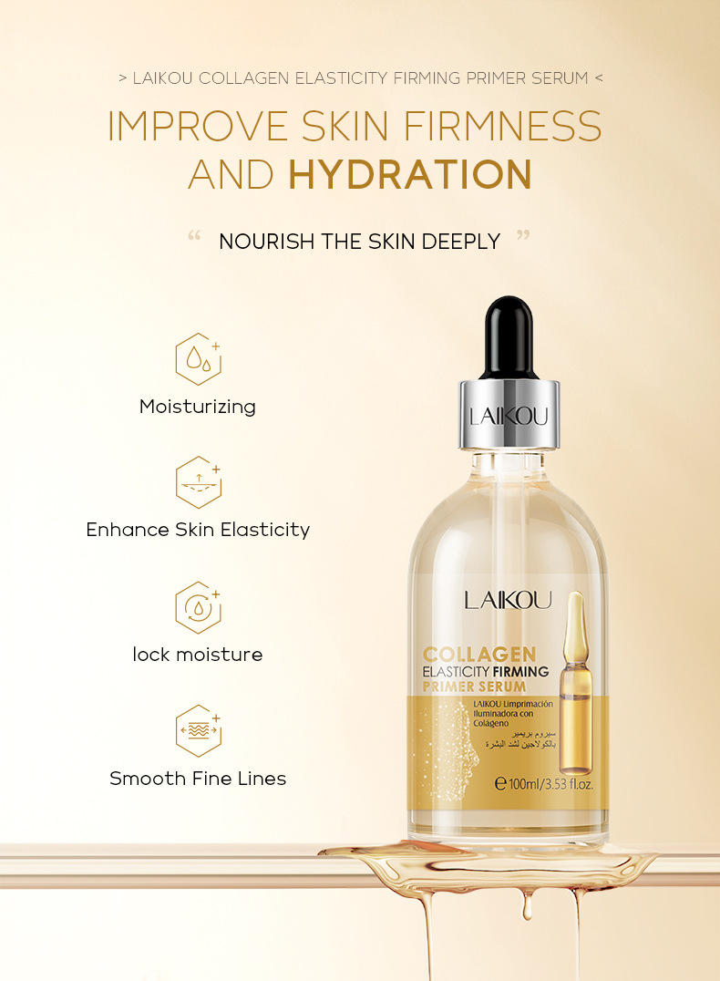 Cross-border LAIKOU Collagen Primer 100ml Hydrating and moisturizing skin care product manufacturer one-piece consignment undefined