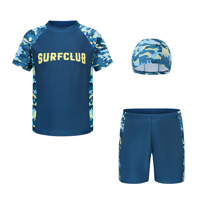 Professional Quick Dry Two Piece Swimsuit For Older Boys_voghion.com