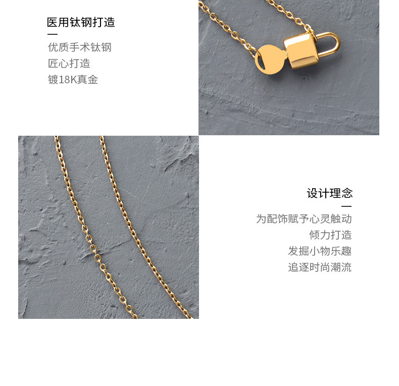 Simple Lock Key Pendant Necklace display picture 3