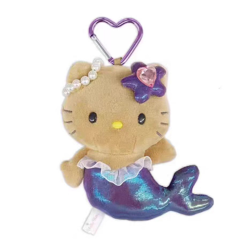 日本の新しいサンリオユニコーンマーメイドファンタジーシリーズぬいぐるみキーホルダー伸縮バックルペンダント|undefined