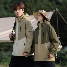 厂家批发三合一冲锋衣男女款秋冬防水两件套抓绒衣可拆卸新国标