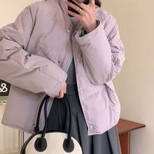 超短款羽绒服女2025年轻漂亮韩版流行时尚立领简约冬季潮宽松休闲