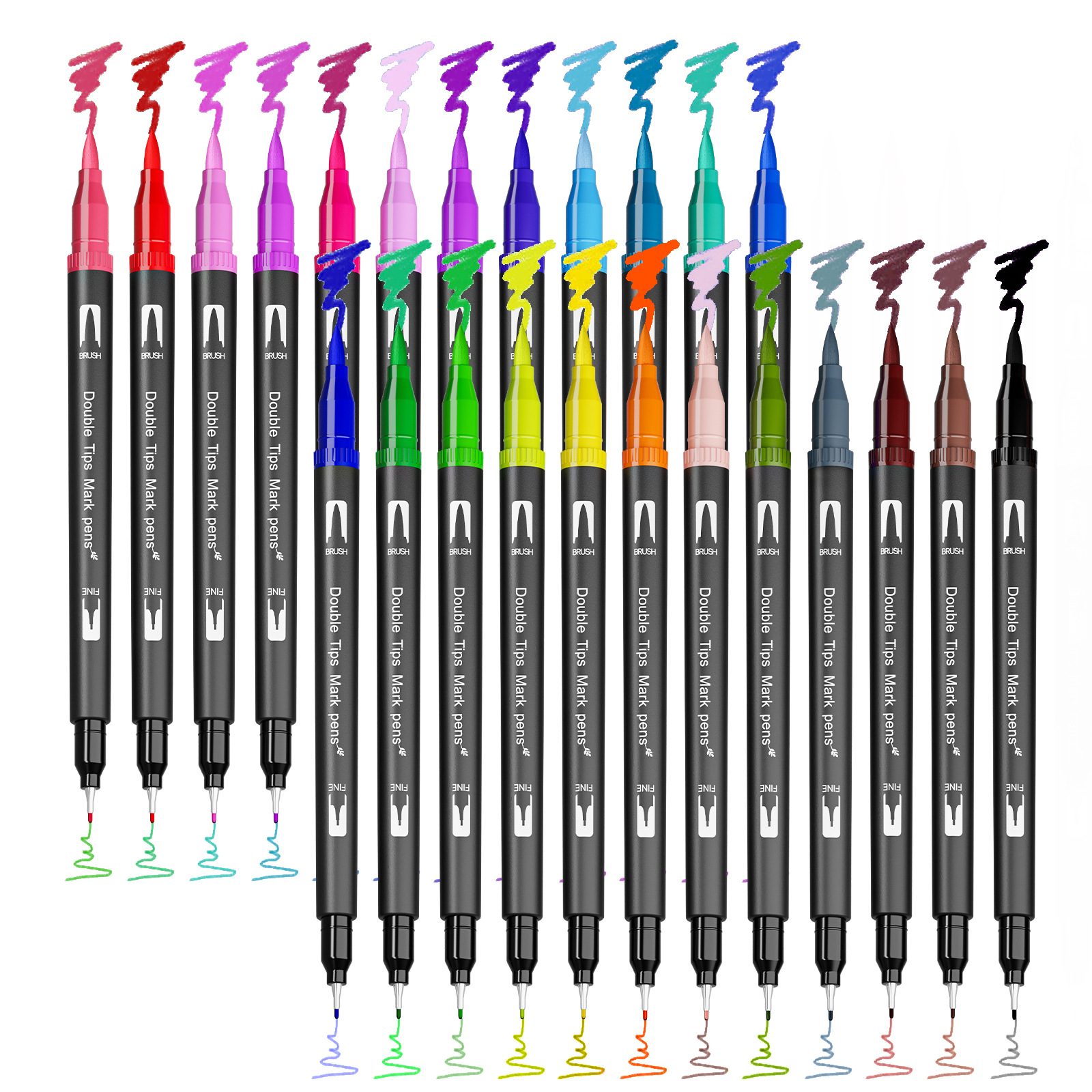 Professionelles Pinselsset waschbar Doppelkopf-Aquarellstifte