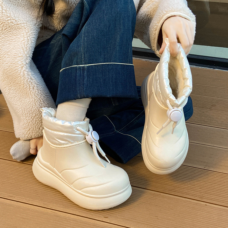 Xh8801 Women's Snow Winter Fleece Lined Thickened Northeast Waterproof Non-Slip Thick Sole Height Increasing Fashionable_voghion.com