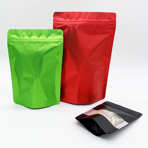 Manufacturer supplies frosted colored aluminum foil window-sealing self-standing bags tea and cereal packaging bags dried fruit food bags