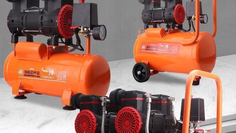 Air Compressor Pump 220V Woodworking Spray Paint Air Pump Oil-Free Silent Small Auto Repair Air Compressor