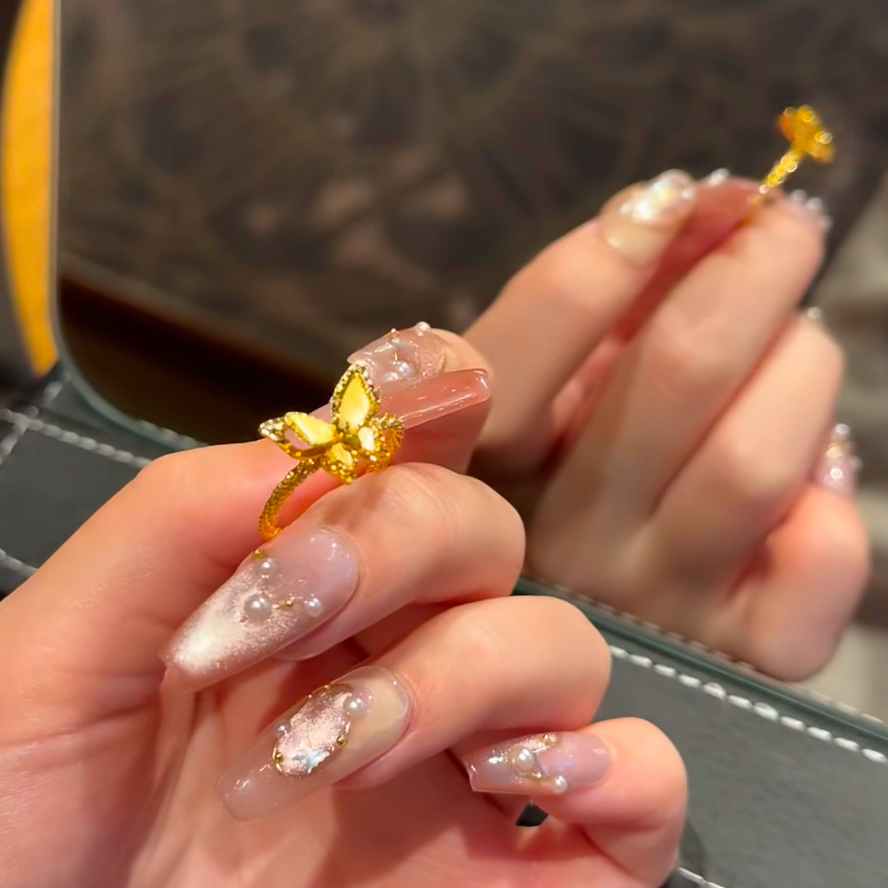 New Style Butterfly Dream Ring Women's Sweet Cute Light Luxury Niche High-end Simple All-match Adjustable Gift for Girlfriend