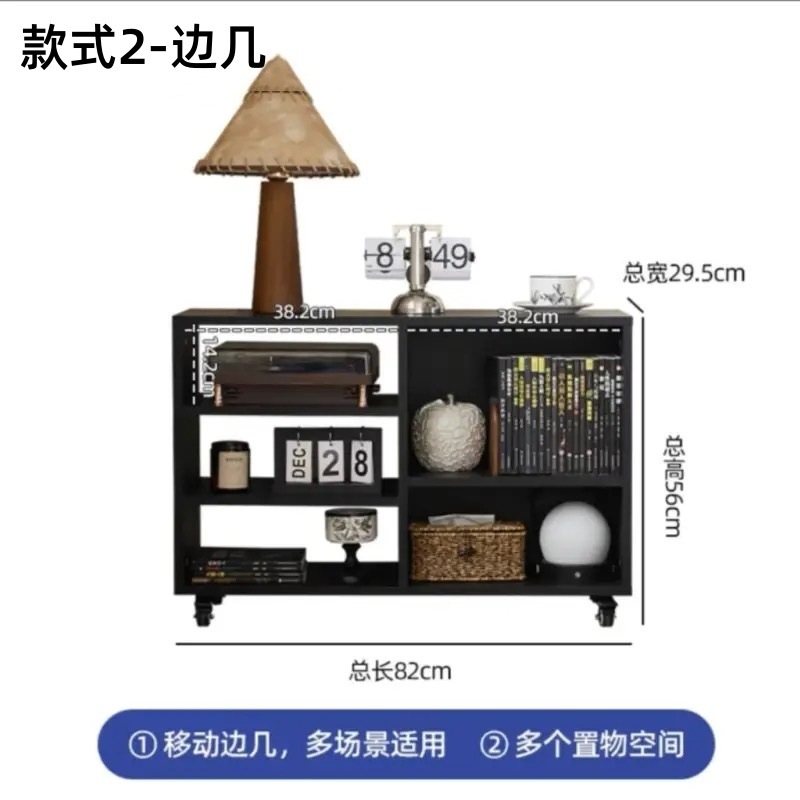 Sofá de sala de estar retro lado dormitorio americano mesas de té móviles multifunción cuadrada almacenamiento pequeño armario de almacenamiento