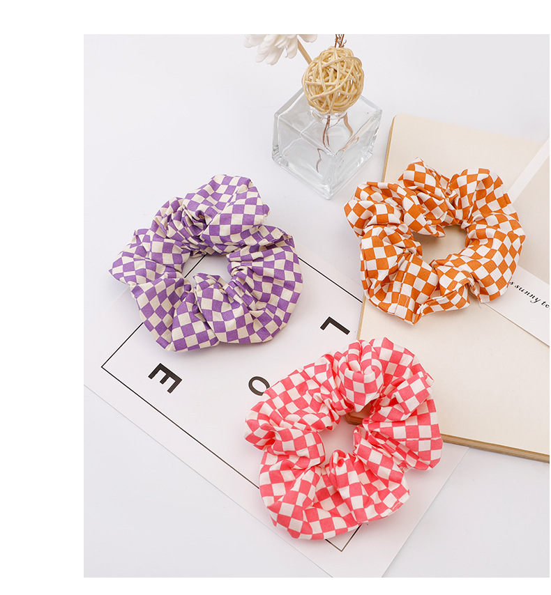 Women's Sweet Simple Style Plaid Cloth Hair Tie display picture 4