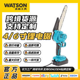 跨境外贸包胶迷你锯多功能无线锂电锯大功率6寸电链锯木工伐木锯