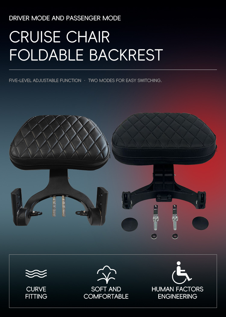 Motorcycle folding backrest for Graystone 250CVT, Jinjila 350, Flash 250V, Wuyiji CU625, Chunfeng CLC modification