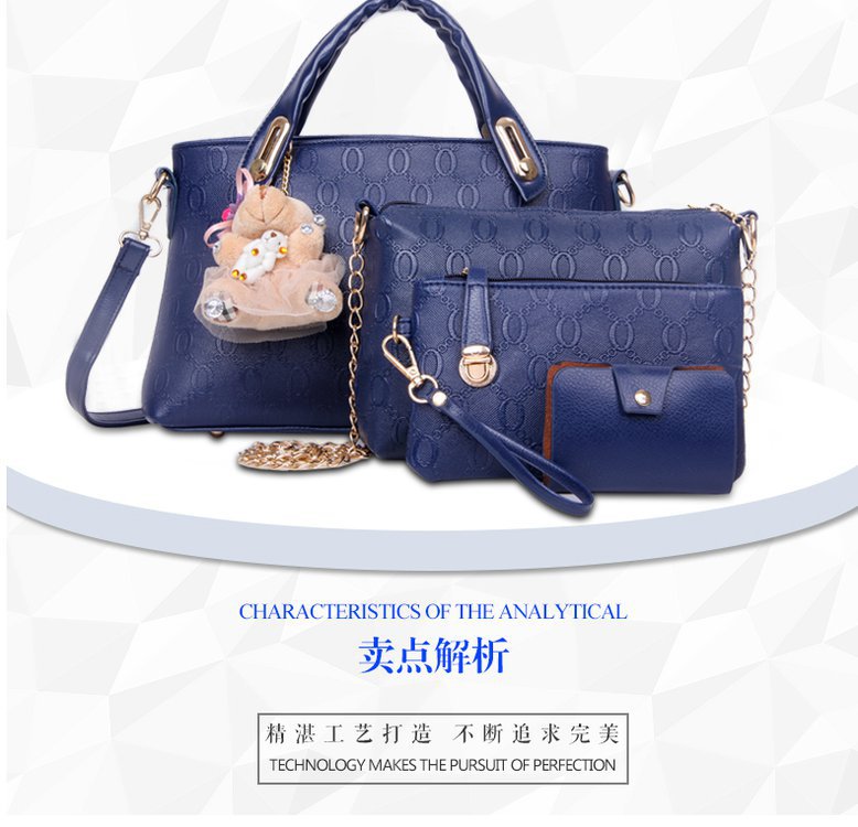 New Bear four-piece set, European and American trend women's single-shoulder bag, crossbody and hand-carry bag, cross-border one-piece delivery worldwide undefined