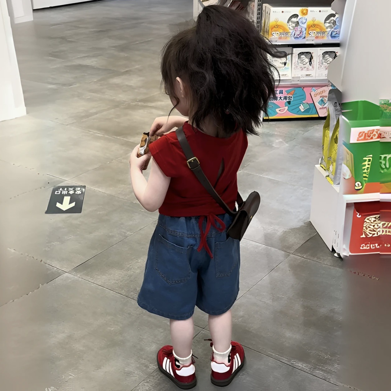 女の子セット夏2025新型洋気女赤ちゃん夏服アニメ半袖流行デニムパンツ2点セット