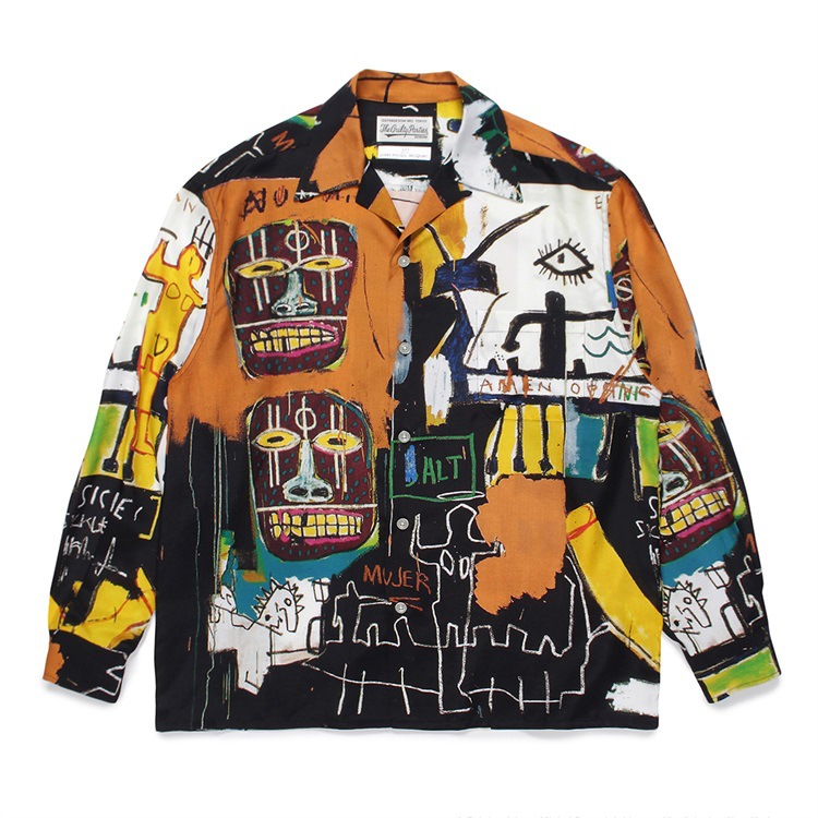Camicia casual uomo basquiat heaven tokyo a maniche lunghe_voghion.com