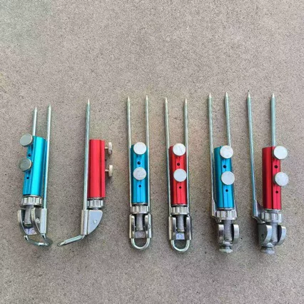 Universal support battery ground insertion fishing support stainless steel hand rod fishing rod fishing rod ground insertion double screw battery ground insertion