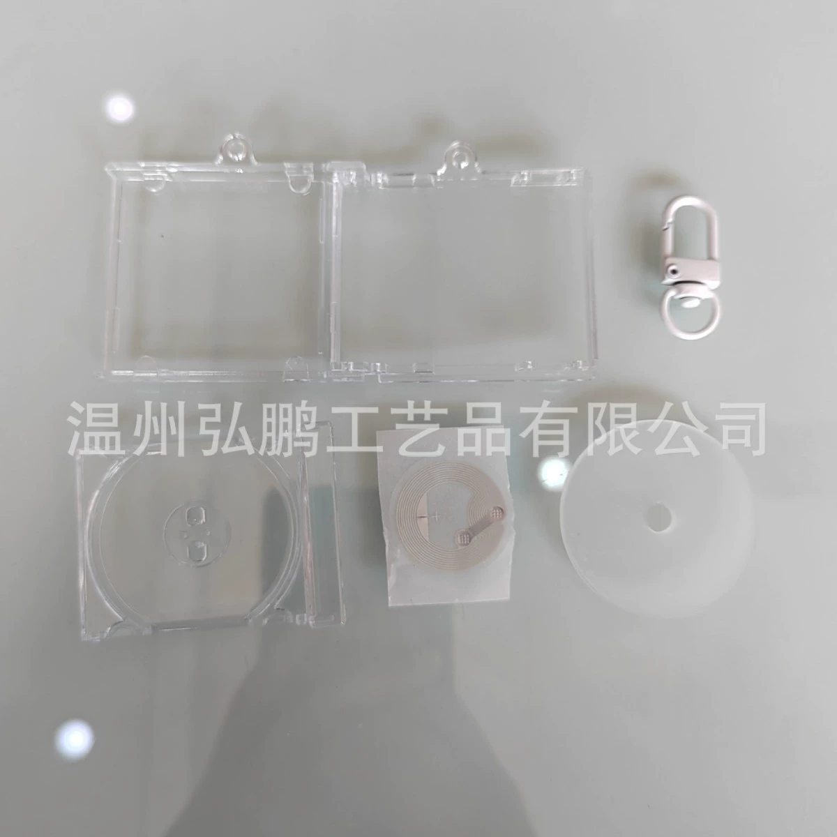 Induction Keychain Pendant, NFC DIY Case 53×45×8 mm, Empty Box with Chain or Clasp