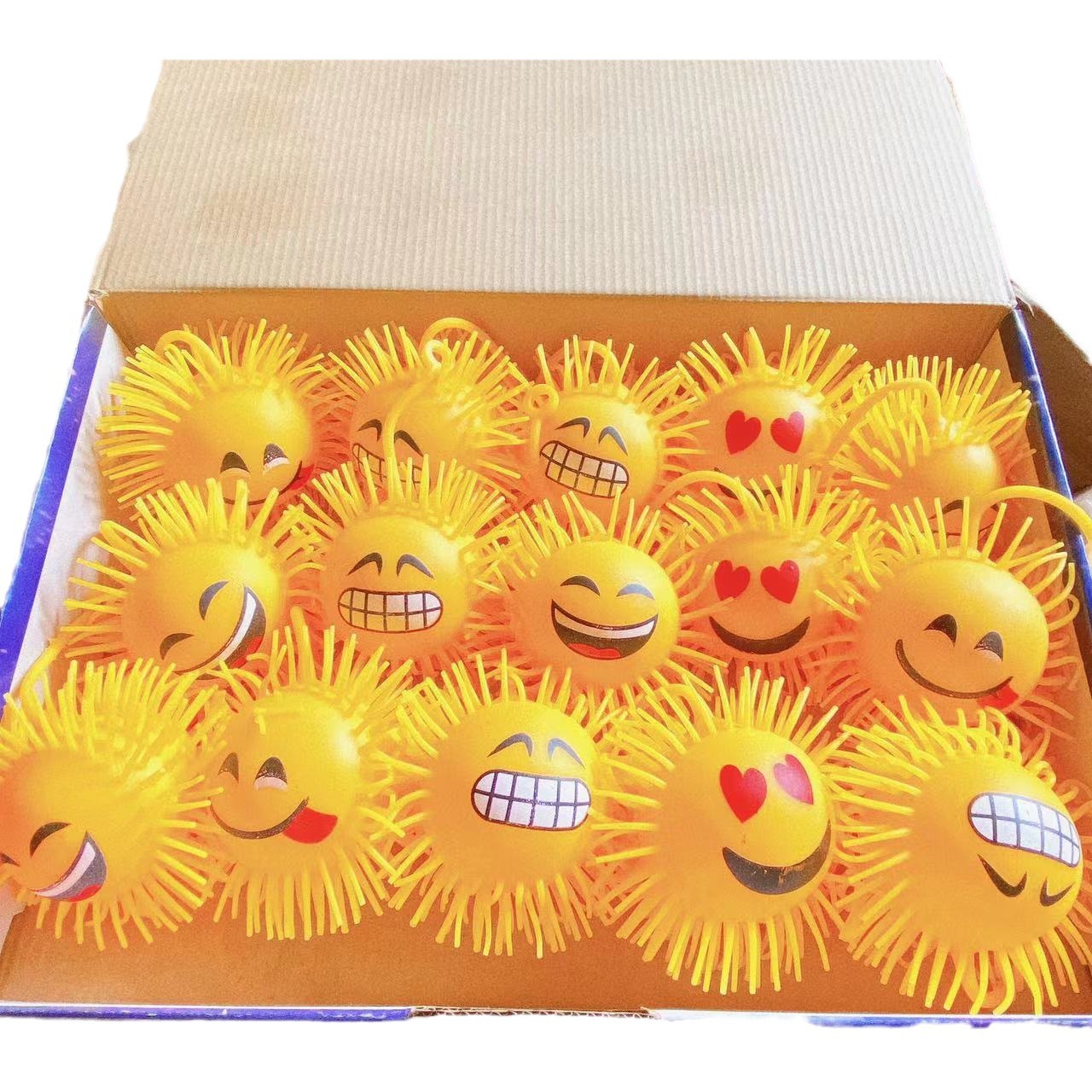 Juguete de dibujos animados expresión luminosa bola piel Smiley cara ventilación descompresión pellizco juguete la música de los niños dos Yuan tienda
