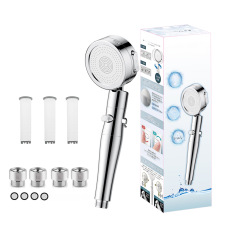 新款日式過濾增壓花灑頭三檔調節淋浴噴頭一鍵止水日本花灑節水