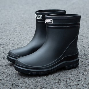 New Short-Tube Waterproof Shoes Men's Rain Boots Students Korean Style Fashionable Wear-Resistant Car Wash Kitchen Work Non-Slip Rain Boots