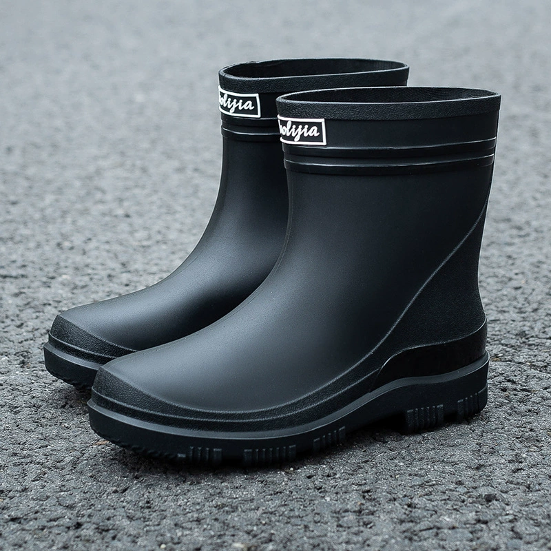 Новые водонепроницаемые туфли с короткими трубками, мужские резиновые сапоги для студентов, модные износостойкие нескользящие резиновые сапоги в корейском стиле для мойки автомобилей, кухонной работы
