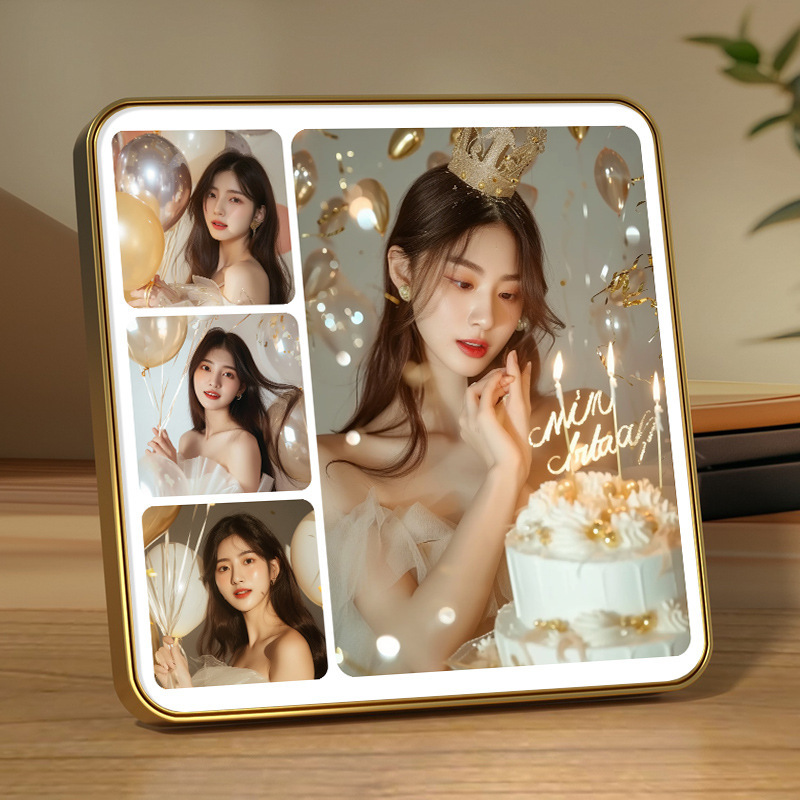 Crystal Table Setting, Palace Grids Photo Frame, Table Setting, Photo Washing, Customized Photo Printing, Crystal Photo Album Production