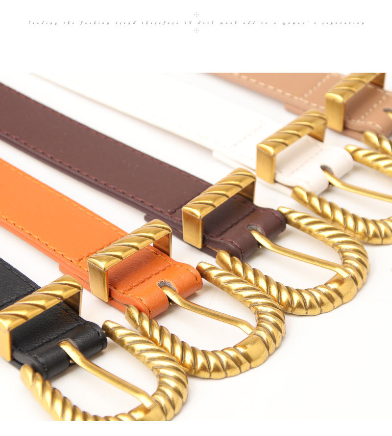 Solid Color Pattern All Seasons Season Simple Style Solid Color Pu Leather Alloy Women's Leather Belts