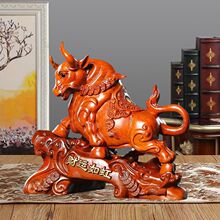 木雕牛摆件实木质生肖招财牛红木工艺品办公店铺开业礼品生日礼物