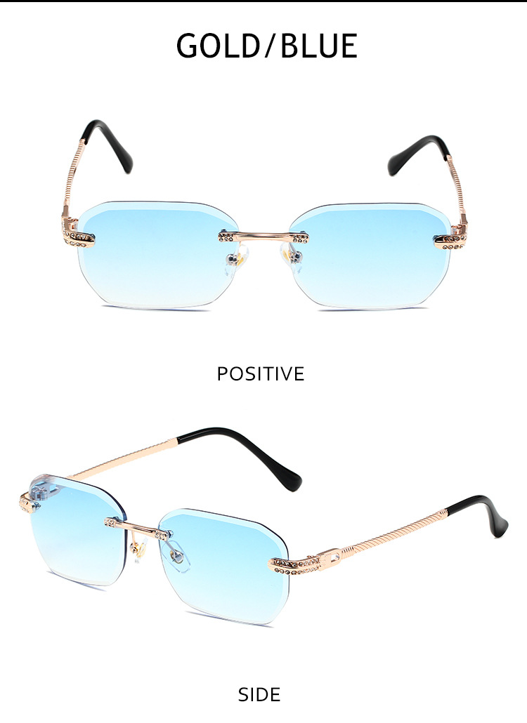 96g Weight Frameless Glasses Structure Sunglasses Classification PC, UV400 Protection Lens Material Square Glasses Style Outdoor Occasion Solid Color Pattern All Seasons Season Unisex Gender Simple Style, Classic Style Style Simple Style Classic Style Solid Color PC UV400 Protection Square Frameless Women's Sunglasses 13