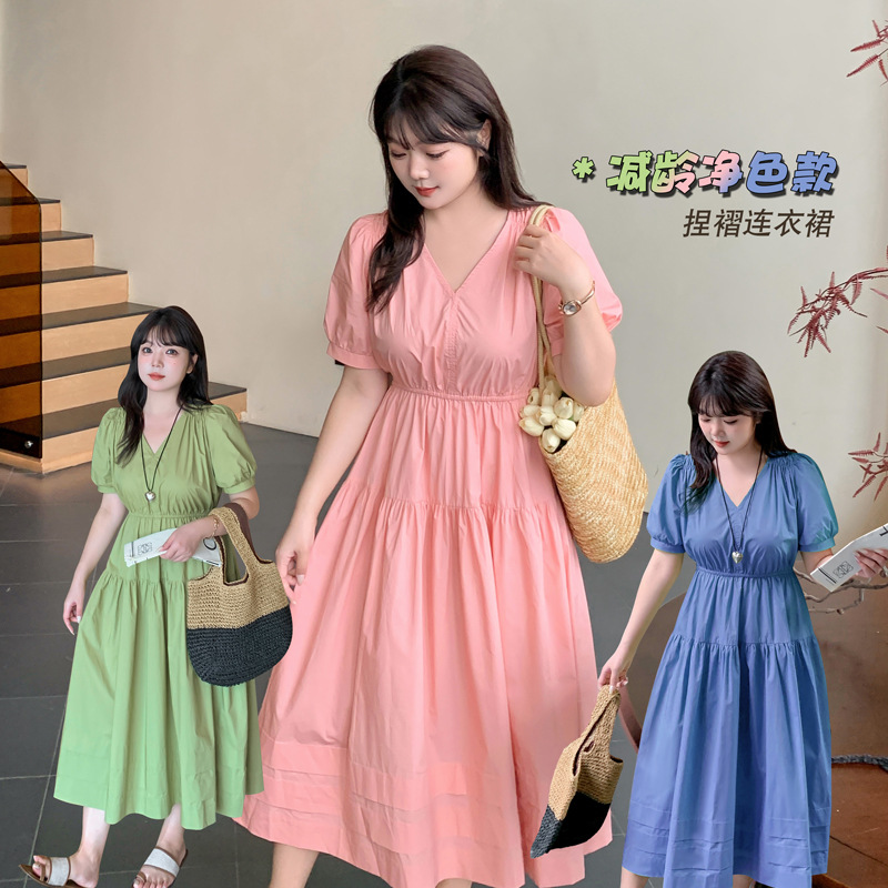  夏  XL-4XL 大きいサイズ ワンピース（2タイプ：ショート丈、ロング丈）