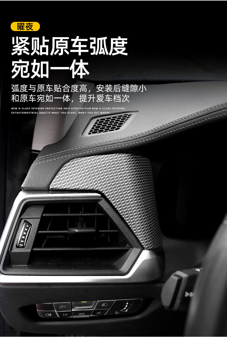 Suitable for BMW new 3 Series 4 series I 3 320li modified night interior central control panel decoration supplies protective stickers