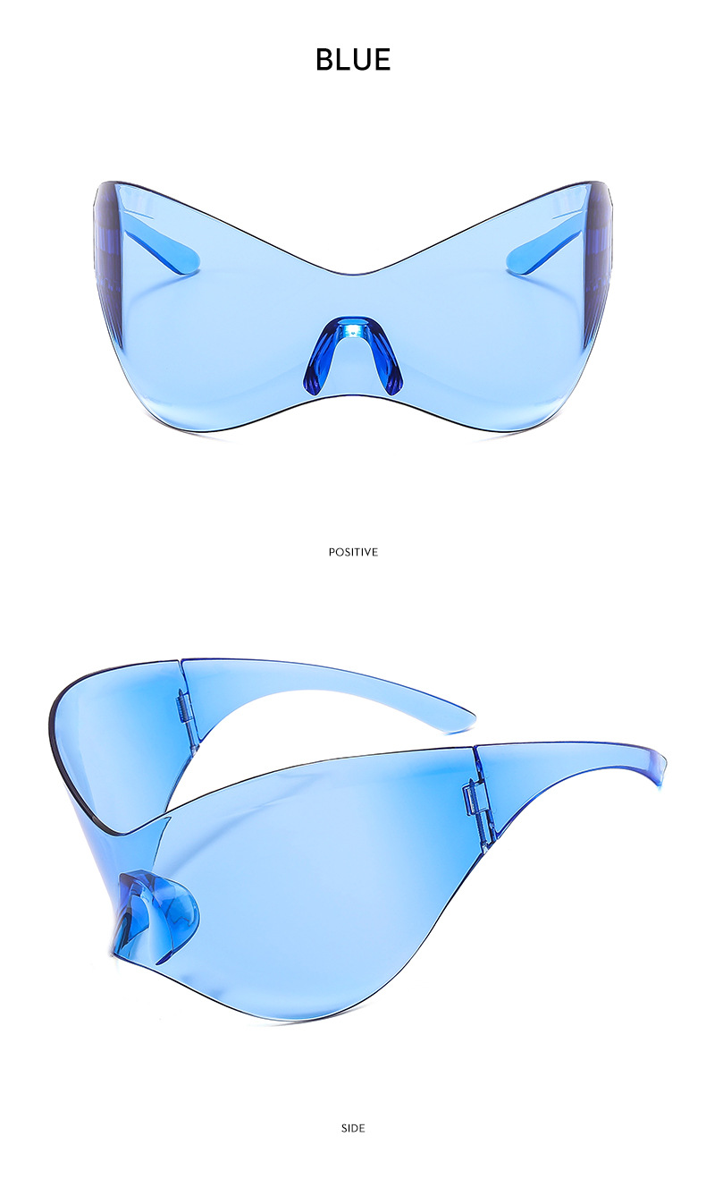 Ballon de sport une pièce à technologie futuriste Y2K, lunettes de soleil punk cool, lunettes hip-hop pour fille épicée, nouvelle collection_voghion.com