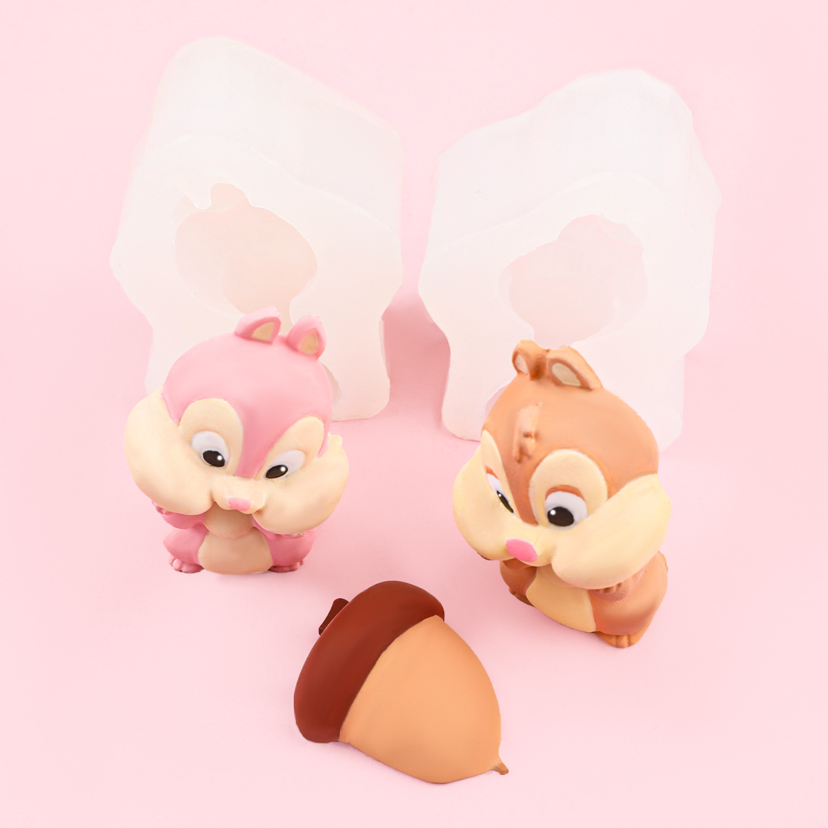 Fondant diy tema de dibujos animados ardilla pastel piñas molde de chocolate decoración molde de silicona epoxi yeso vela